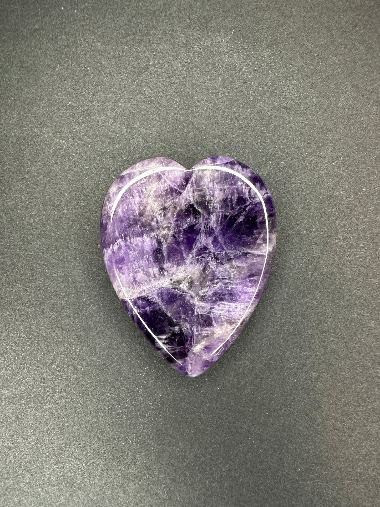 Amethyst Heart Thumb Stone