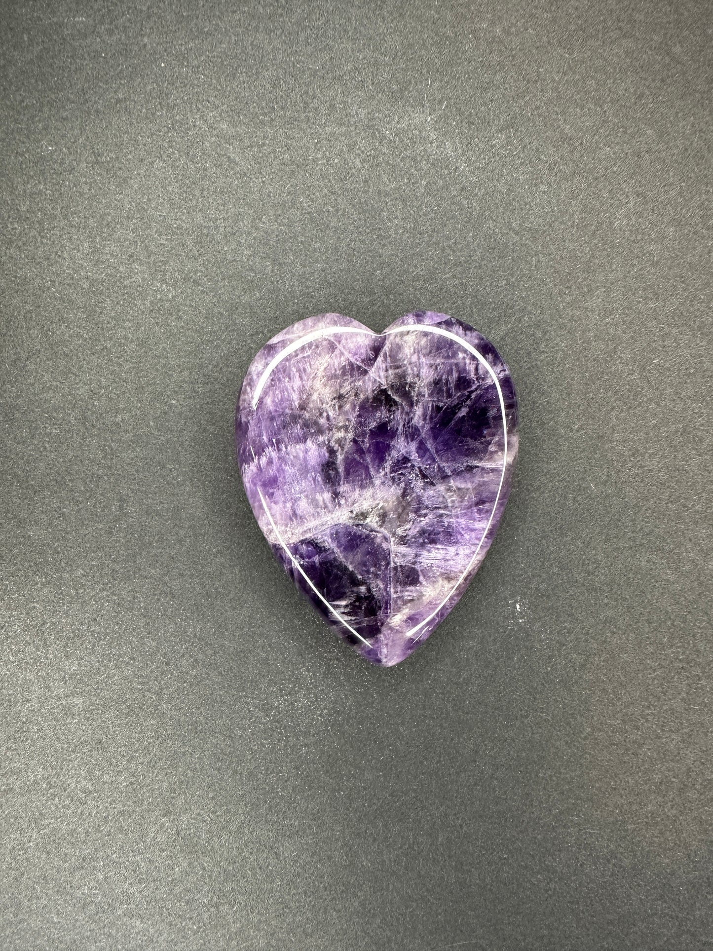 Amethyst Heart Thumb Stone