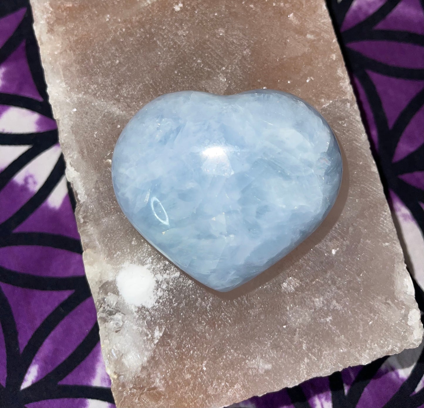 Blue Calcite Heart