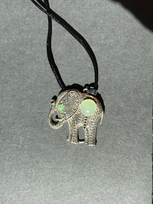 Green Aventurine Elephant Necklace