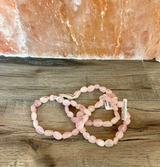 Rose Quartz Bracelet (Pebble Beads)