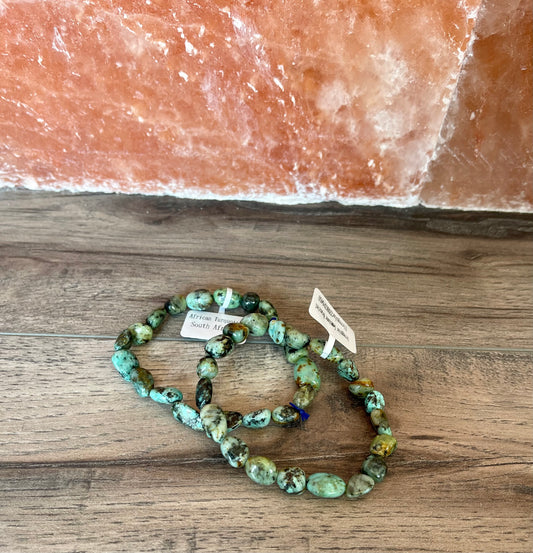 South African Turquoise Bracelet (Pebble Beads)