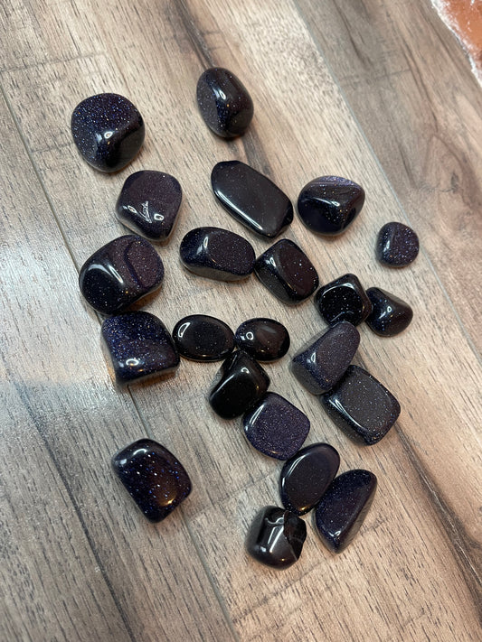 Blue Goldstone Tumble